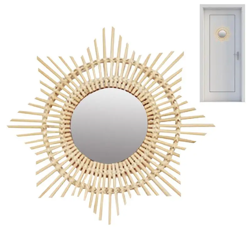 

Rattan Mirror Wall Decor Hanging Nursery Mirror For Room Vintage And Neutral Colored Round Interior Decoration For Farmhouse