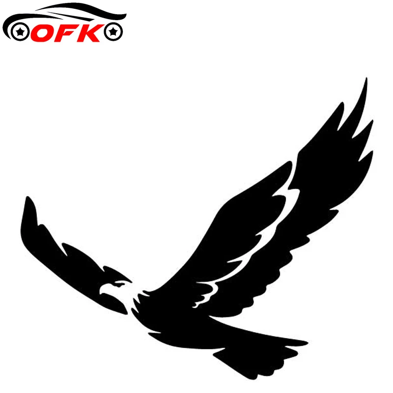 

OFK Eagle Flying Pattern Car Stickers Decoration Bumper Vinyl Decal Black/Silver 16.4CM*14.1CM