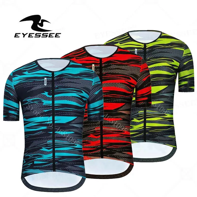 

EYESSEE Man Aero Cycling Jersey New Short Sleeve Cycling Shirt Mountain Road Bike Clothes Breathable Maillot Ciclismo Hombre