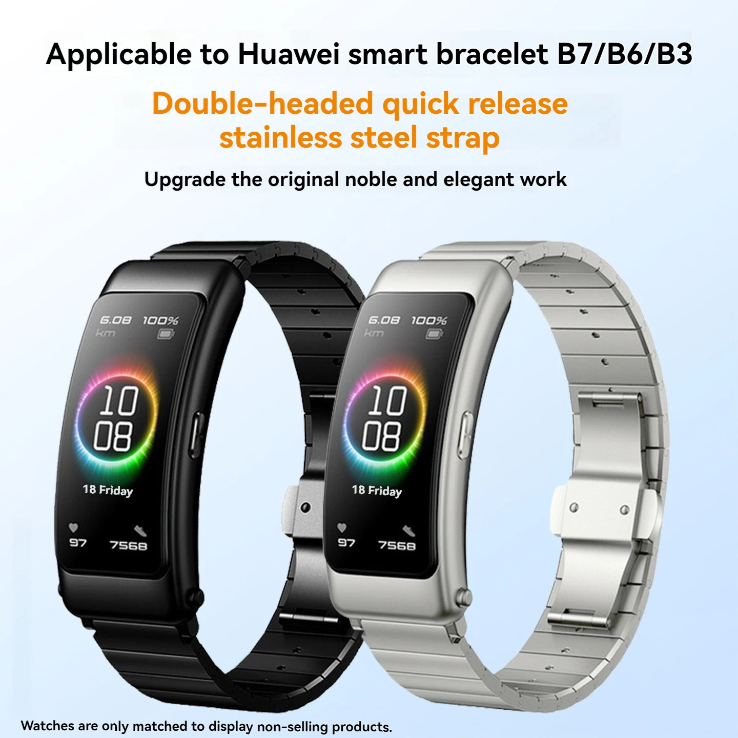 Фото Ремешок для часов из нержавеющей стали 16 мм для HUAWEI TalkBand B7 B6 B3 Talk Band B6, ремешок для часов, металлический браслет, быстросъемный браслет №1