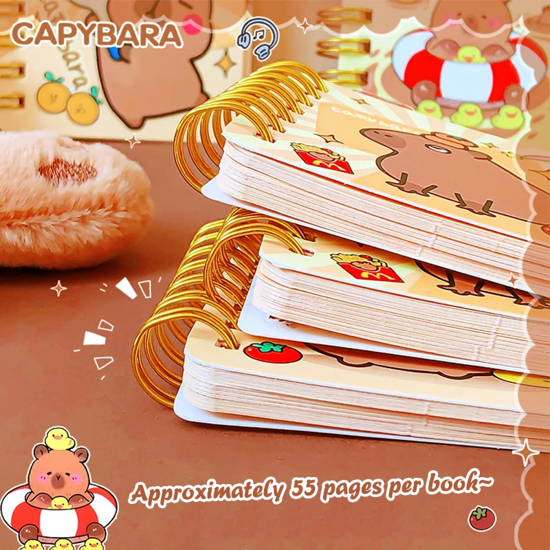 Милый блокнот с катушкой капибары из мультфильма мягкий портативный
