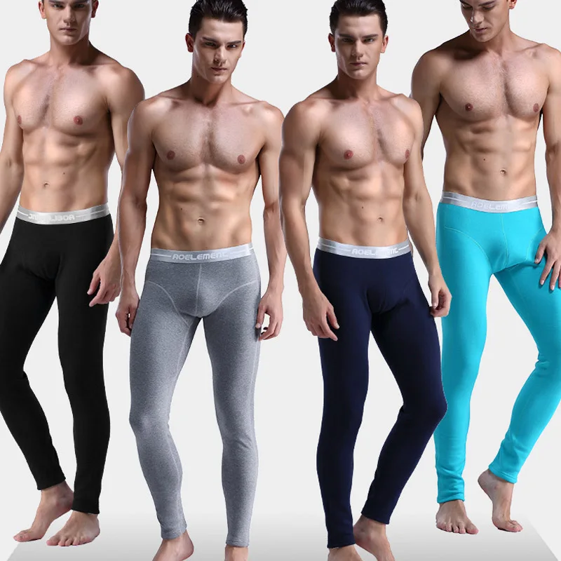 Mens Warm Long Johns Winter Men Plus Velvet Thick Thermal Underwear Sexy Male U Convex Leggings Men Cold-proof Base Underpants