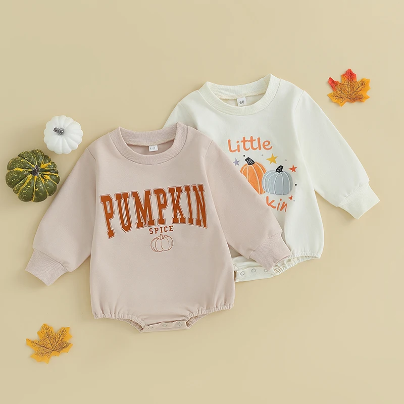 

SUNSIOM Детский свитшот, комбинезоны с длинным рукавом и принтом тыквы на Хэллоуин, милый Осенний комбинезон для новорожденных