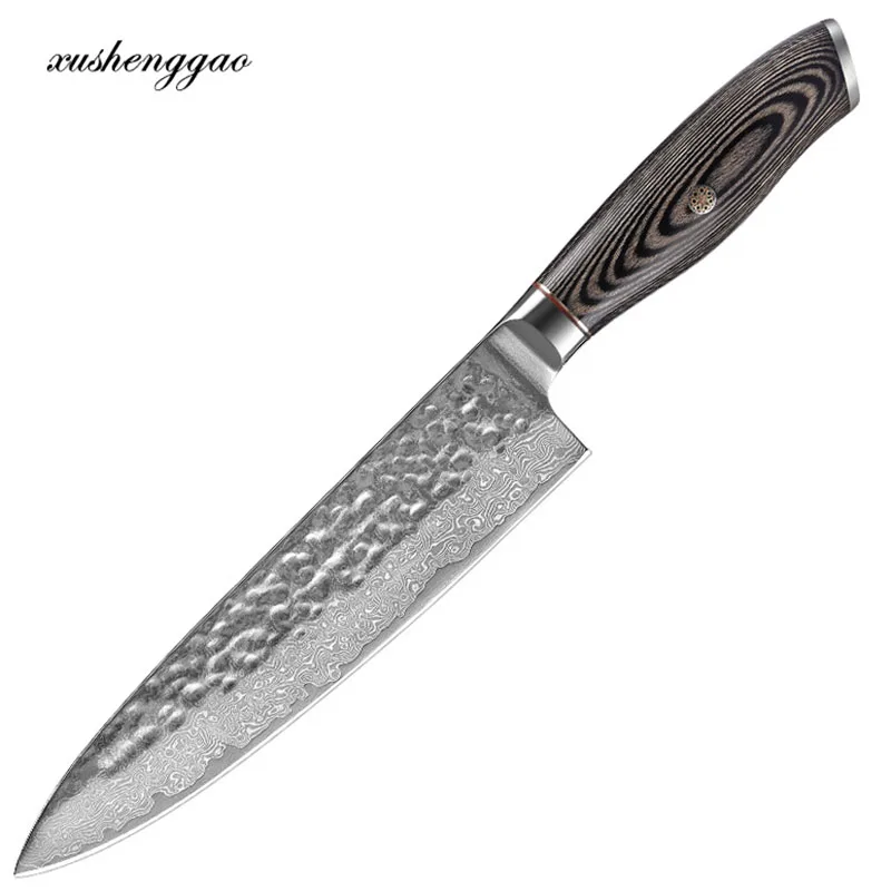 

Beautiful Knife With Patterns 67 Layers Damascus Steel Cleaver Fish Pro Sashimi Sushi Chef Knife Japanese Style Kitchen Knives