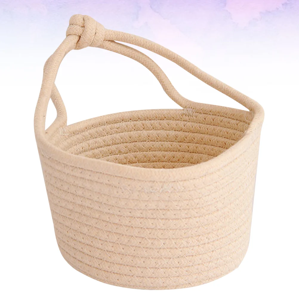 

Woven Wall Baskets Baby Nursery Basket Home Décor Hanging Cotton Rope Basket Small Storage Container Small Storage Bucket Sling