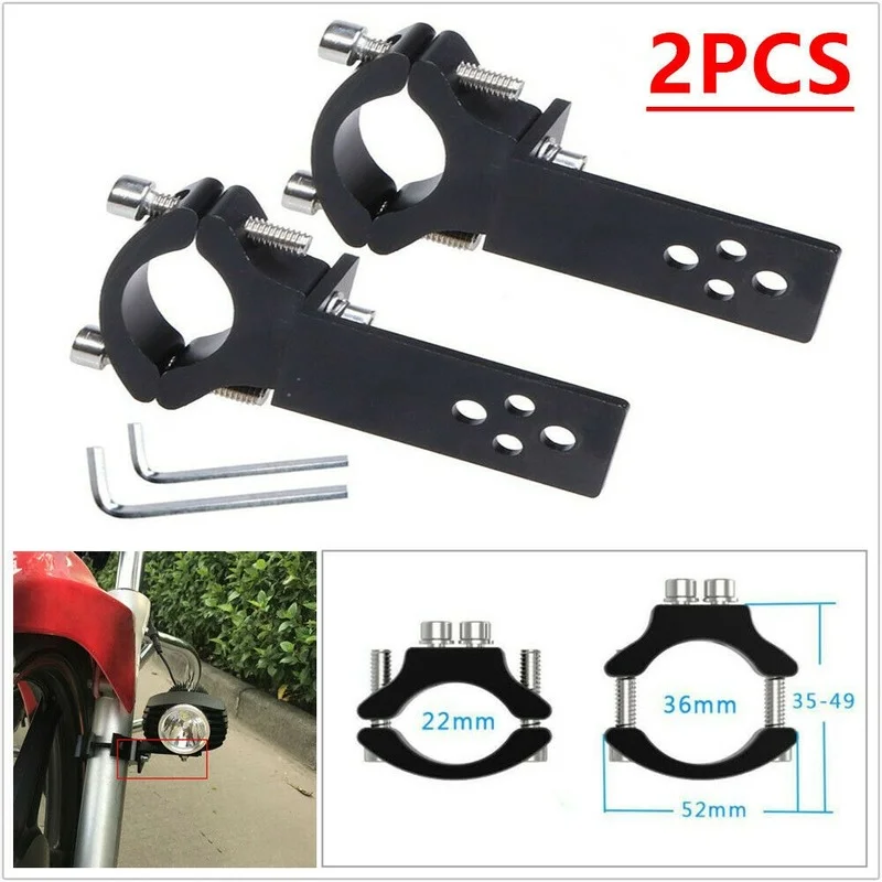 

2pcs Headlight Brackets Fork Tube 20-36mm Aluminium Mount Driving Fog Lamp Holders moto