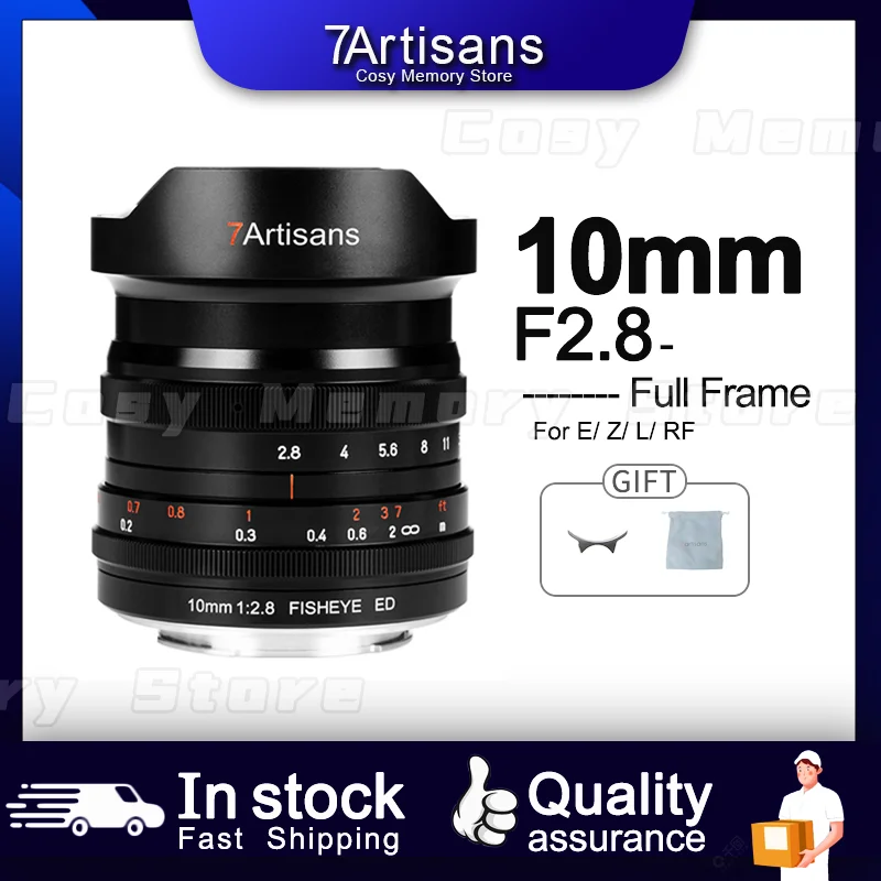 7artisans 10 мм F2.8 широкоугольный полнокадровый объектив рыбий глаз для Sony E Canon RF Nikon Z
