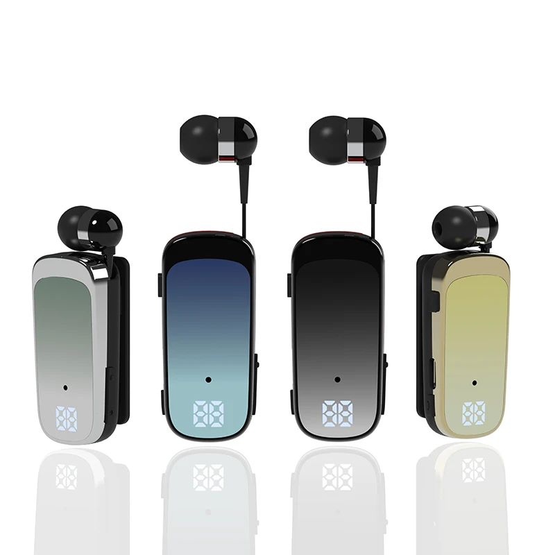 Фото Беспроводная деловая Bluetooth-гарнитура K65 BT5.0, спортивный драйвер, наушники с зажимом, стереонаушники с вибрацией, дисплей уровня батареи №5