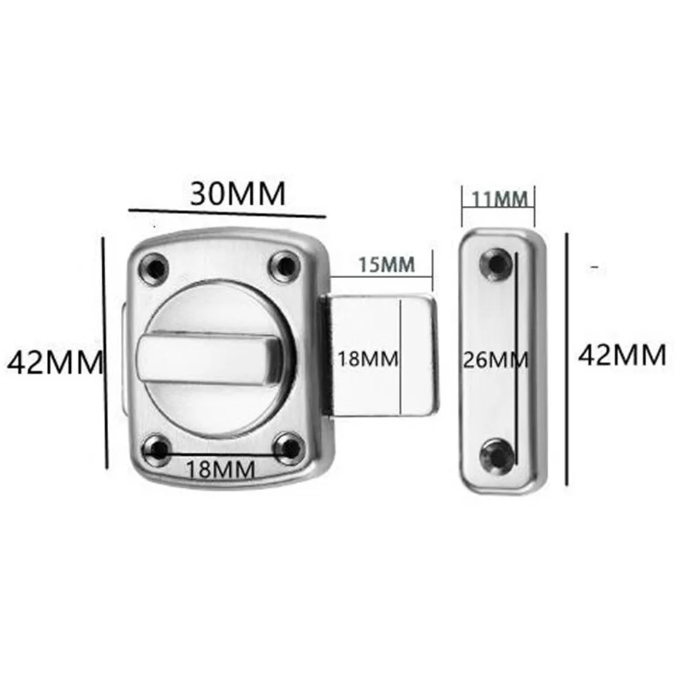 

Durable Materal Door Lock Door Bolt 1pc 1x Anti-theft Bathroom Cast Hook Privacy Right Angle Sliding Gate Toilet Door