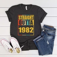 40th birthday vintage 1982 shirt gifts for men gifts for women 100 cotton plus size o neck t shirt casual short sleeve top tees