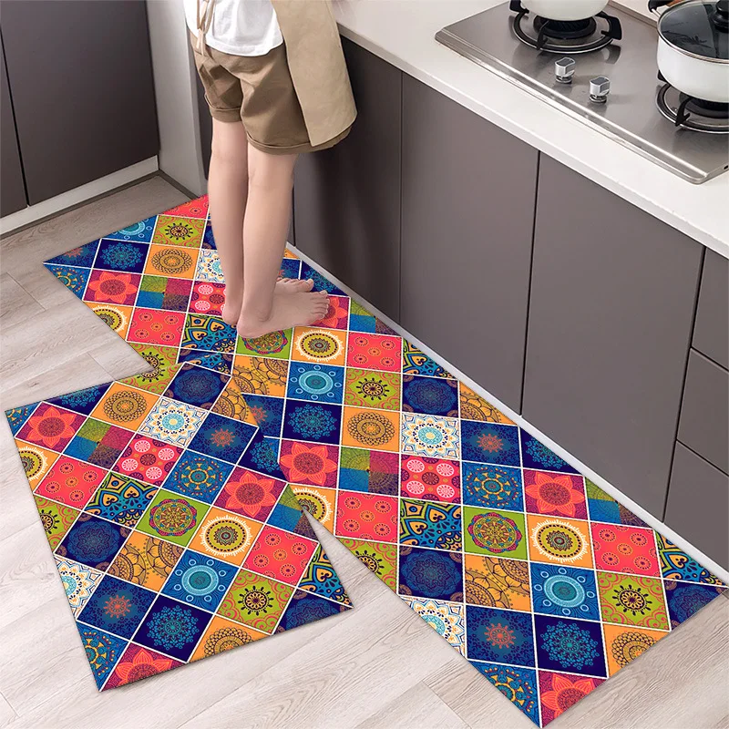

Kitchen Mat Absorbent Non-Skid Waterproof Wipeable Comfort Standing Kitchen Rugs Carpet Wipeable Wash Free Long Strip Area Mat