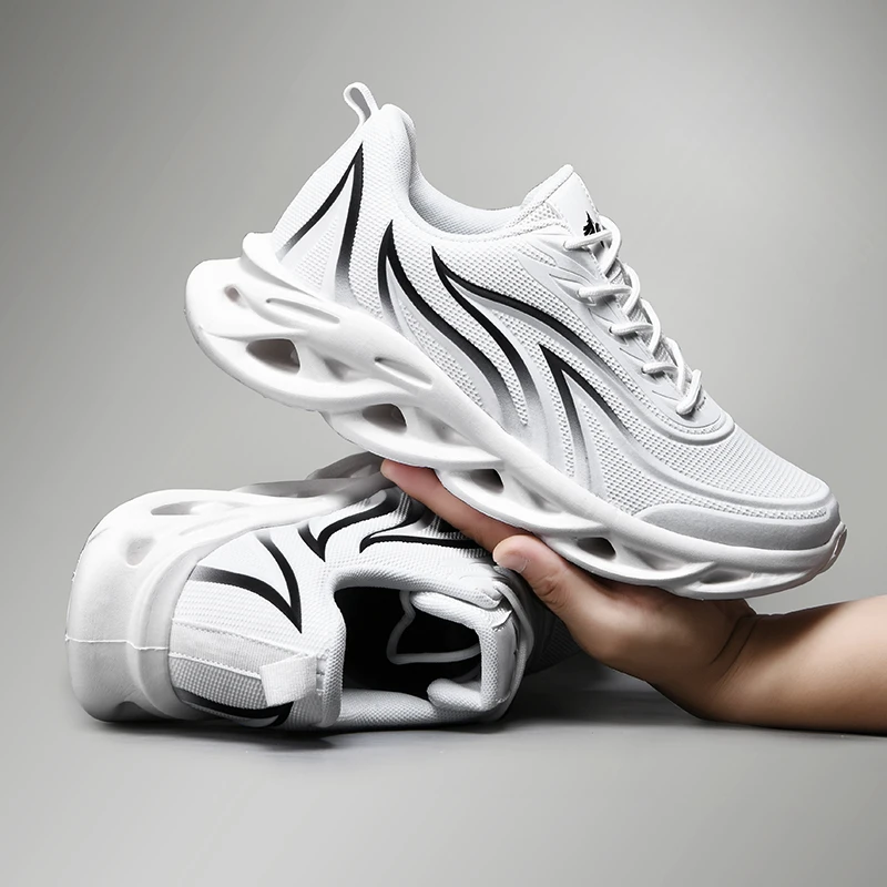 Мужские повседневные кроссовки с пламенным принтом спортивная обувь летающей