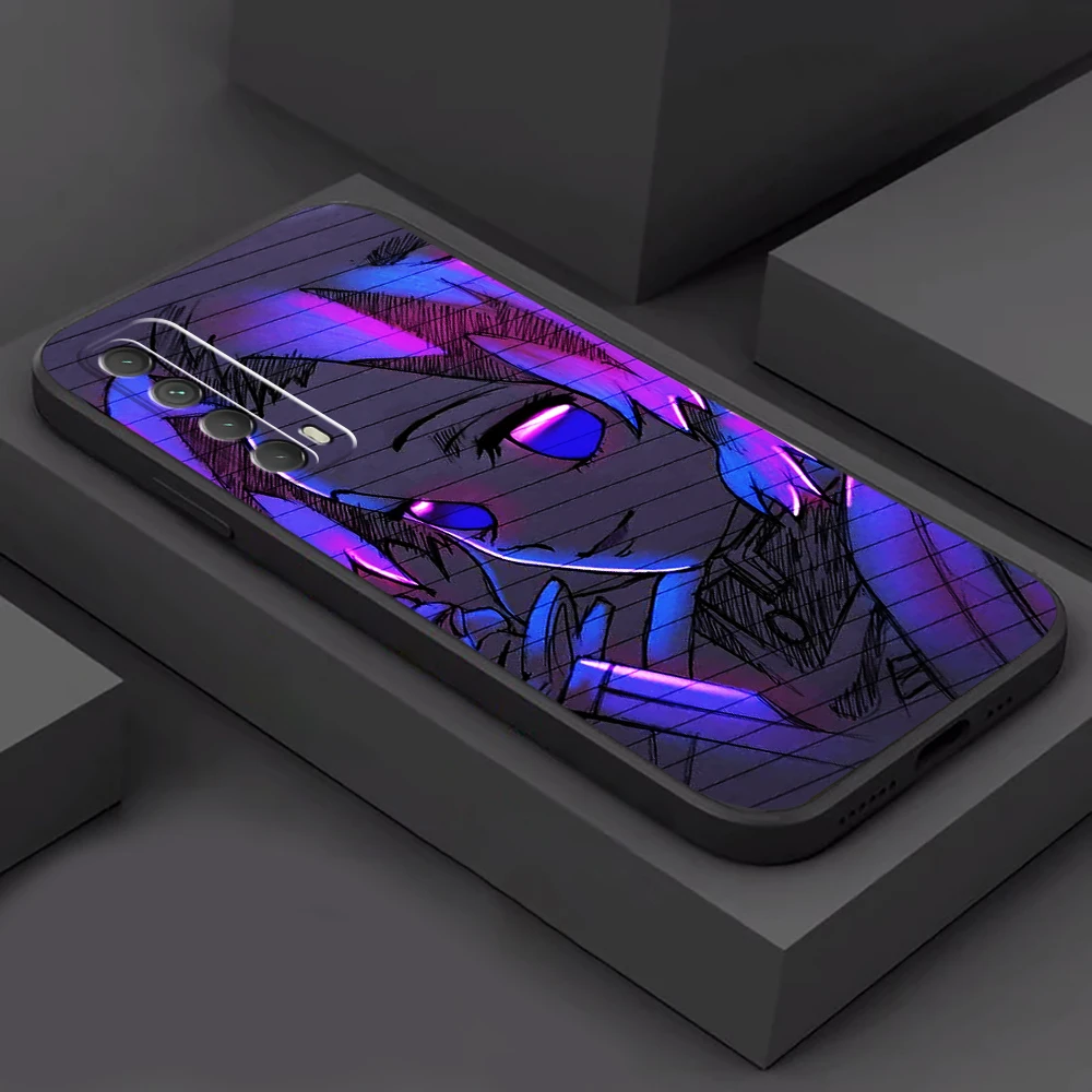 

Demon Slayer Phone Case For Huawei P30 P40 Lite P20 Pro P Smart 2021 2020 2019 Z Liquid Silicon Black Silicone Cover Funda
