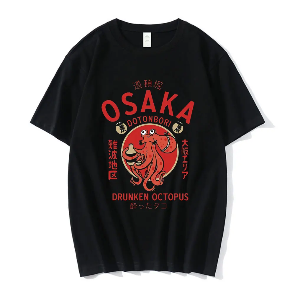 Osaka Dotonbori Drunken Octopus Графические футболки в японском стиле Футболка для любителей
