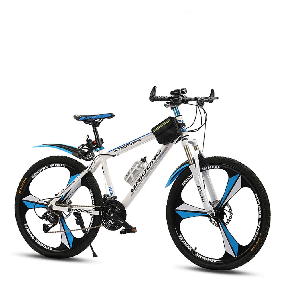 

24 Inch Mountain Bike Variable Speed Bike High Carbon Steel Frame Firm And Robust Double Disc Brakes Sensitive And Secure