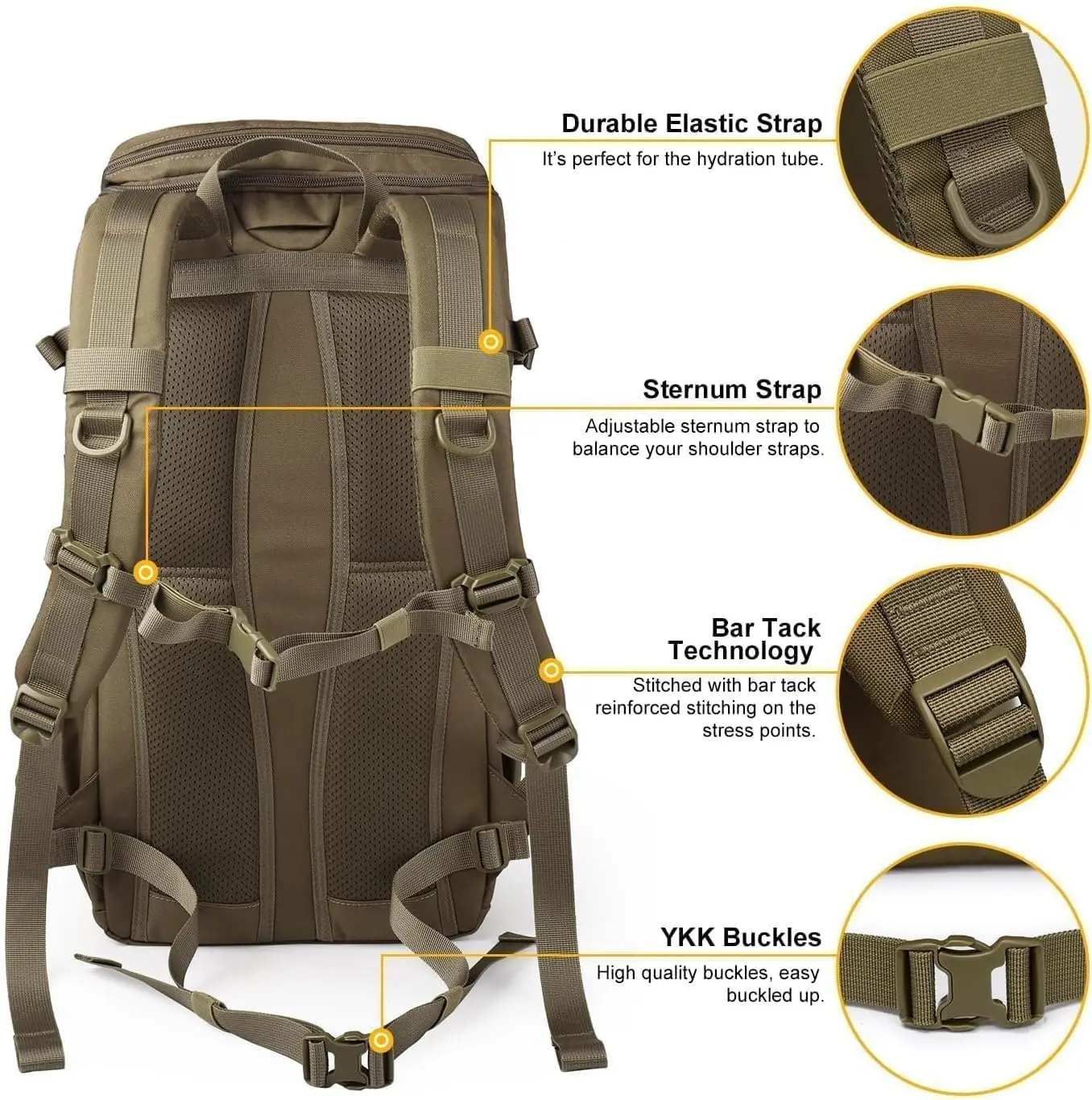Тактические рюкзаки Mardingtop, походные рюкзаки Molle для мотоцикла, кемпинга, пешего туризма, военные путешествия, рюкзак 25 л (art.: 3920d34517bed) - 3920d34517bed