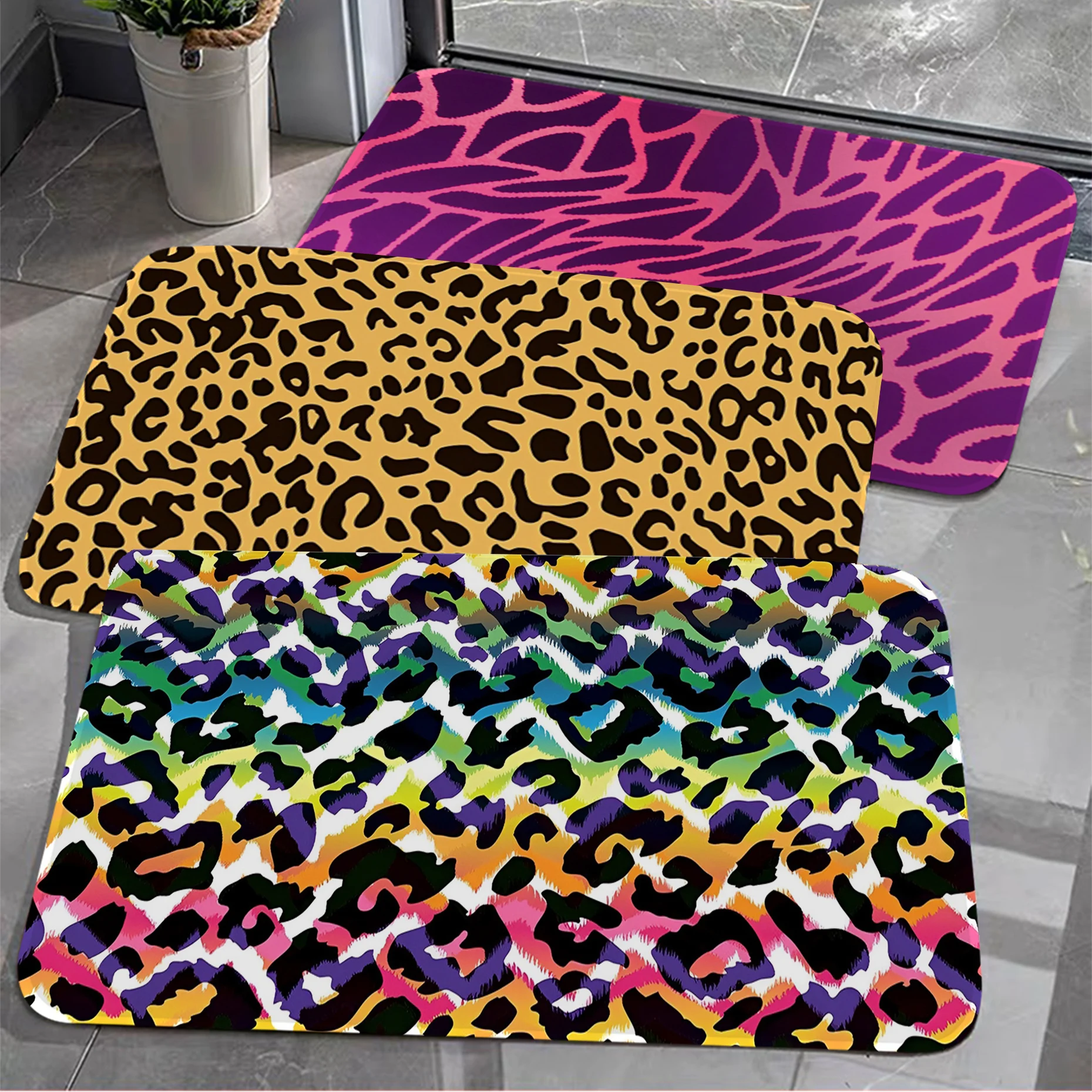 

Zebra Tiger Striped Long Rugs Nordic Style Bedroom Living Room Doormat Home Balcony Anti-Slip Welcome Rug