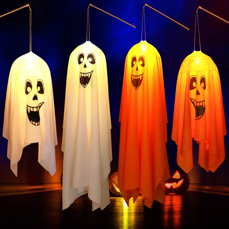

Halloween LED Decorative Lights Ghost Lighting Chain Portable Pumpkin Lamp Luminous Fabric Skull Colored Lights Ghost Festival P
