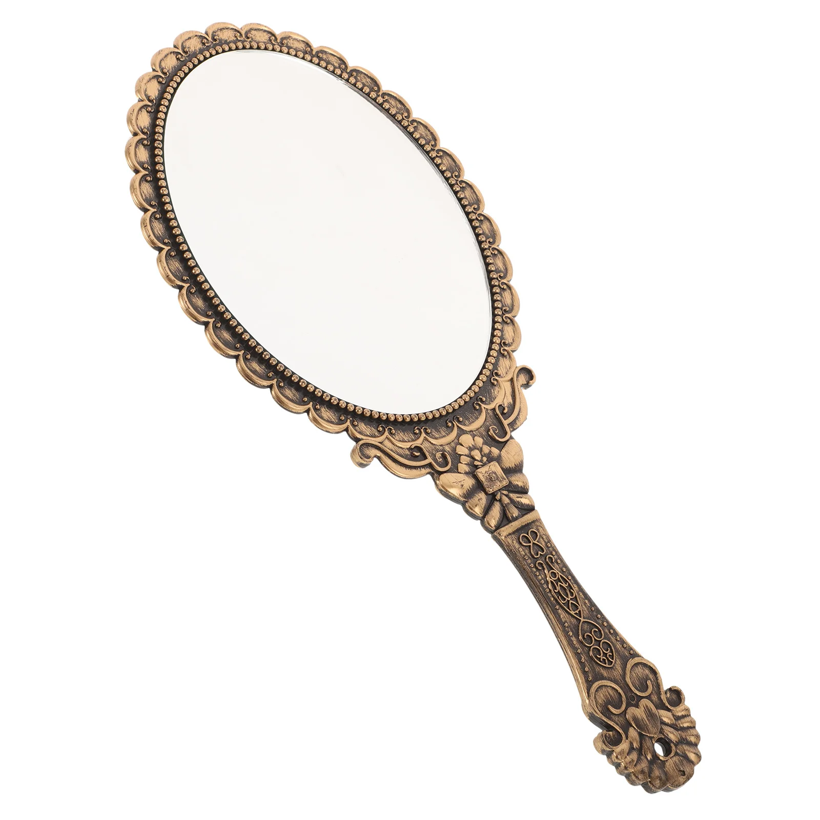 Ручное зеркало для макияжа в стиле ретро металлическое золотое винтажное жуткое