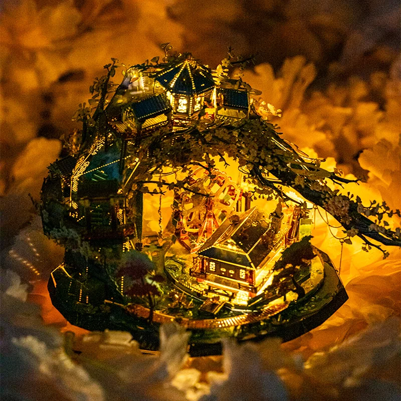 Художественная модель MU 3D металлический пазл цветок персика строительные модели