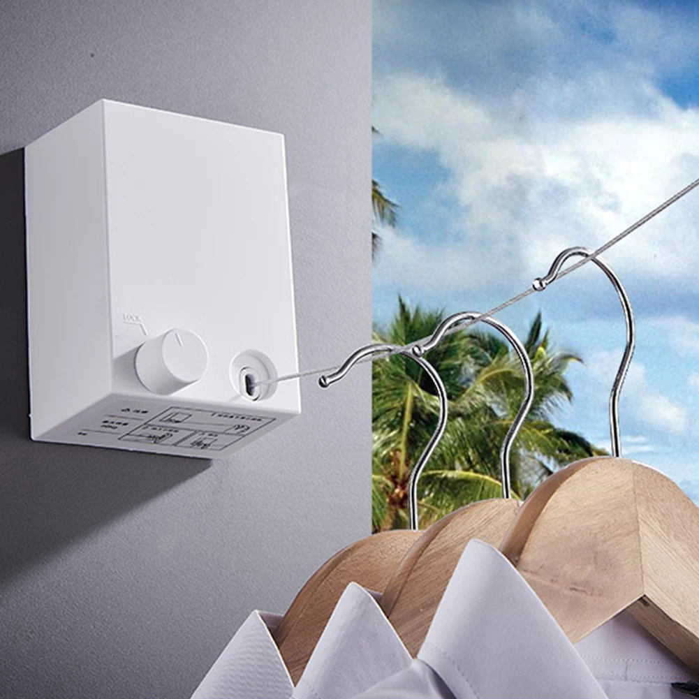 

Retractable Indoor Clothes Wall Hanger Practical Free Punching Telescopic Drying Rack Durable Balcony Invisible Clothesline