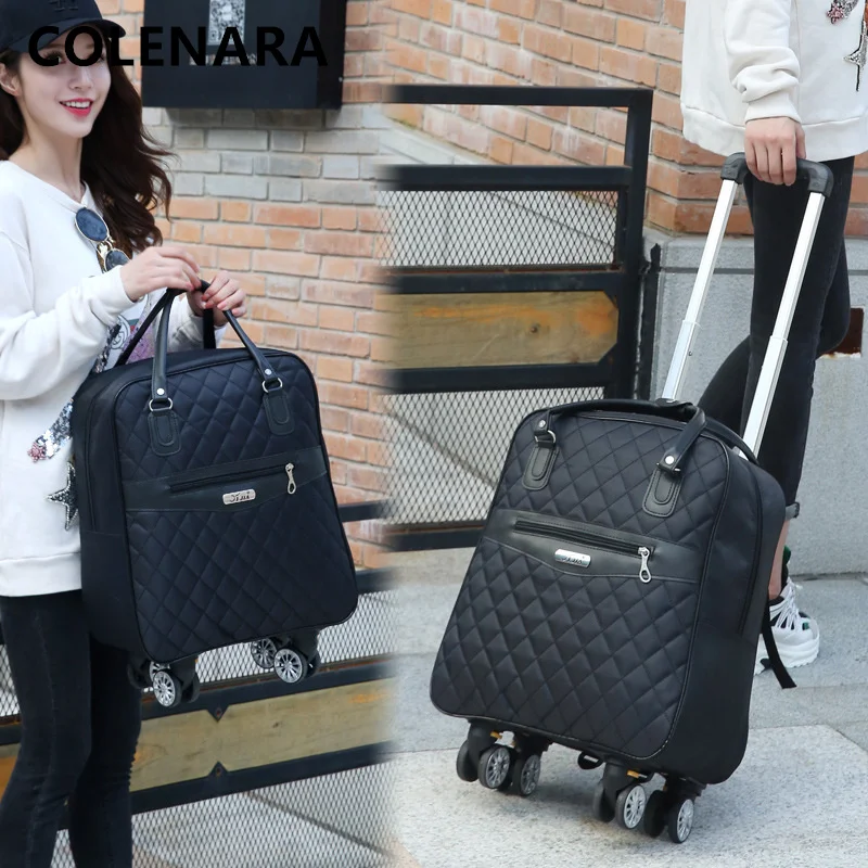 COLENARA 20/24inch The New Suitcase Men's Fashion Oxford Cloth Trolley Case Women's Silent Universal Wheel Hand Rolling Luggage