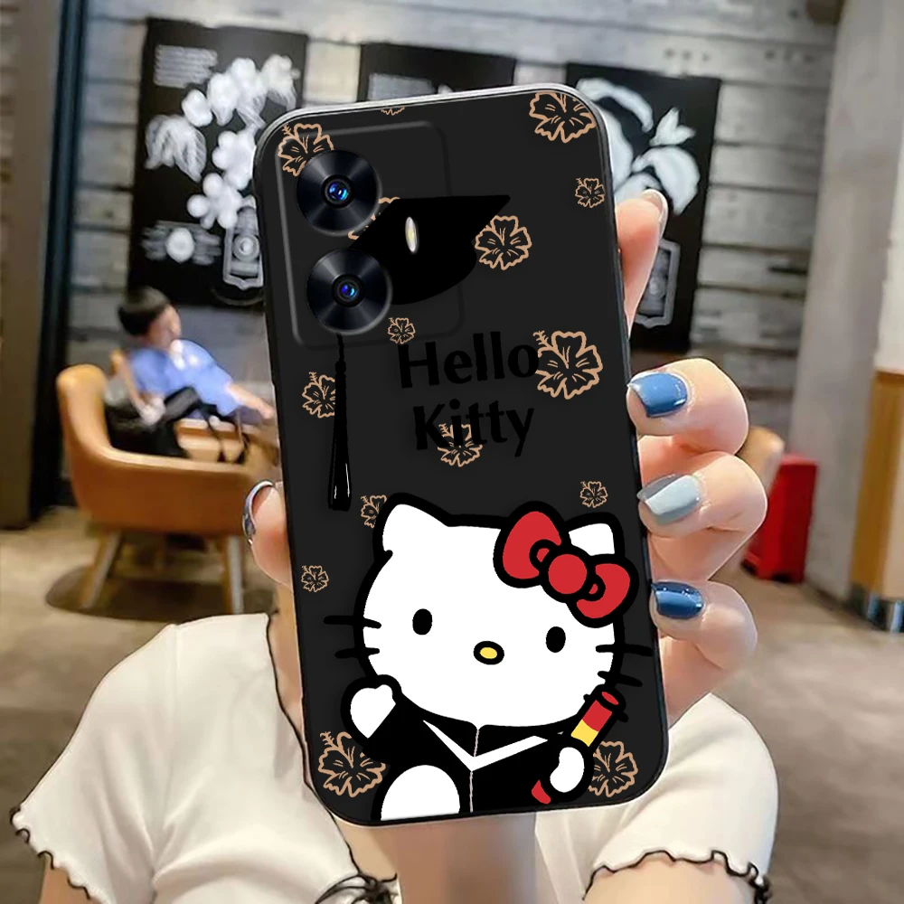 Розовый чехол для телефона Hello Kitty Kawaii Cat Realme C65 C63 C53 C35 C55 C33 C30 C21Y C20 C12 C11 GT 2 XT NARAO 20 30 50