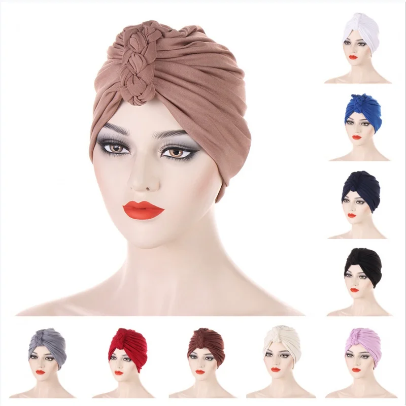 

2022 New Multi-Color Forehead Braid Fashion Base Cap Sleeve Cap Woven Hat