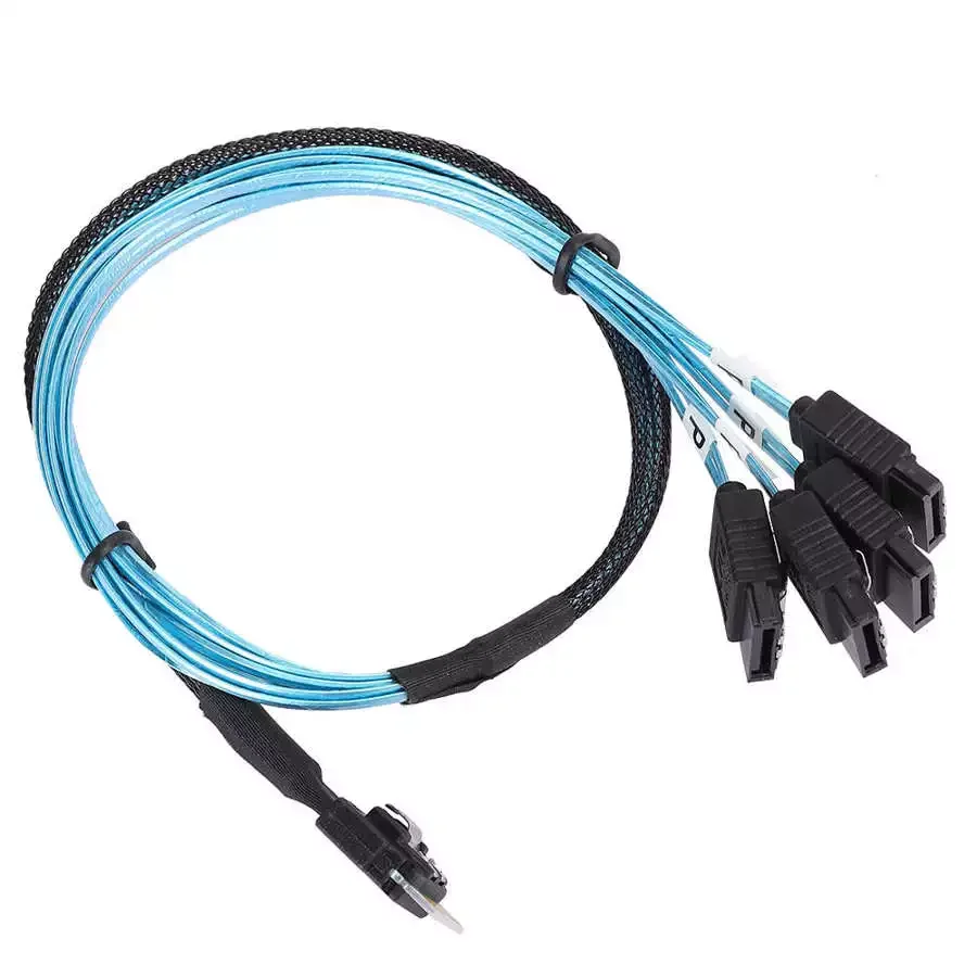 

MINI Cable Tools 12Gbps Connecting Line SAS 38P SFF-8654 to 4 x Sata Straight Server Head Solid State Data Transmission Cable