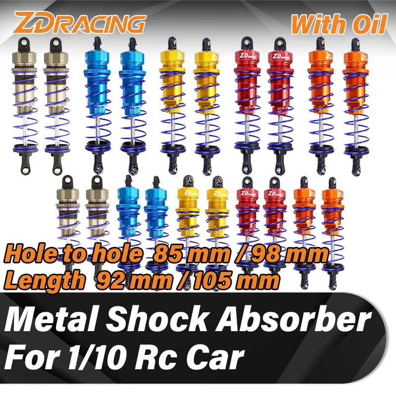 

ZD Racing 4PCS RC Shock Absorber with Oil Damper 92mm 105mm for 1/10 1/12 RC Car Off Road Buggy Truck Crawler Traxxas HSP Wltoys