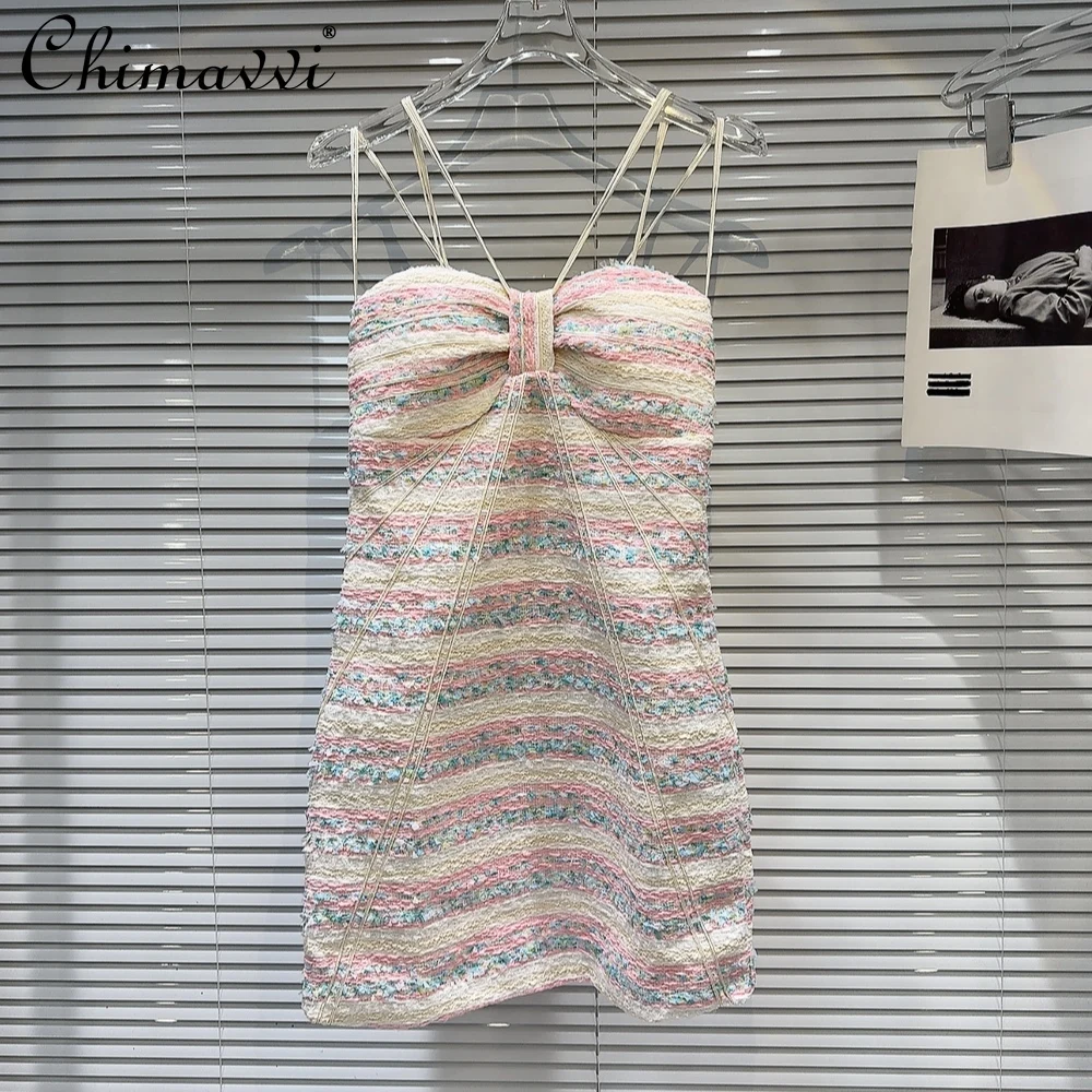 Женское элегантное твидовое платье во французском стиле облегающее