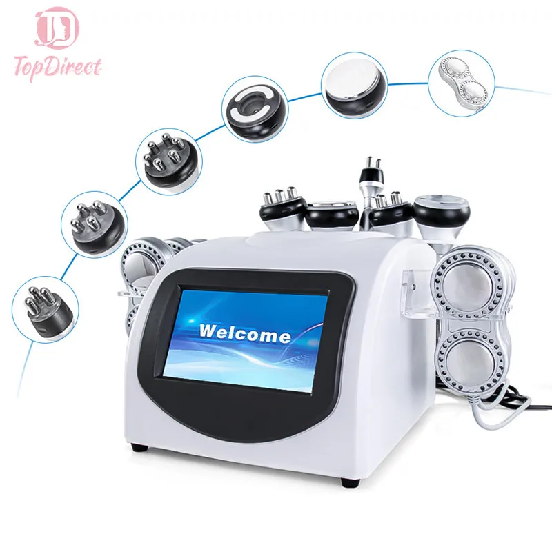 

6 In 1 40K Cavitation Vacuum Radio Frequency EMS Pads Lipo Laser Slimming Machine Multifunction Weight Loss Facial Care Massage