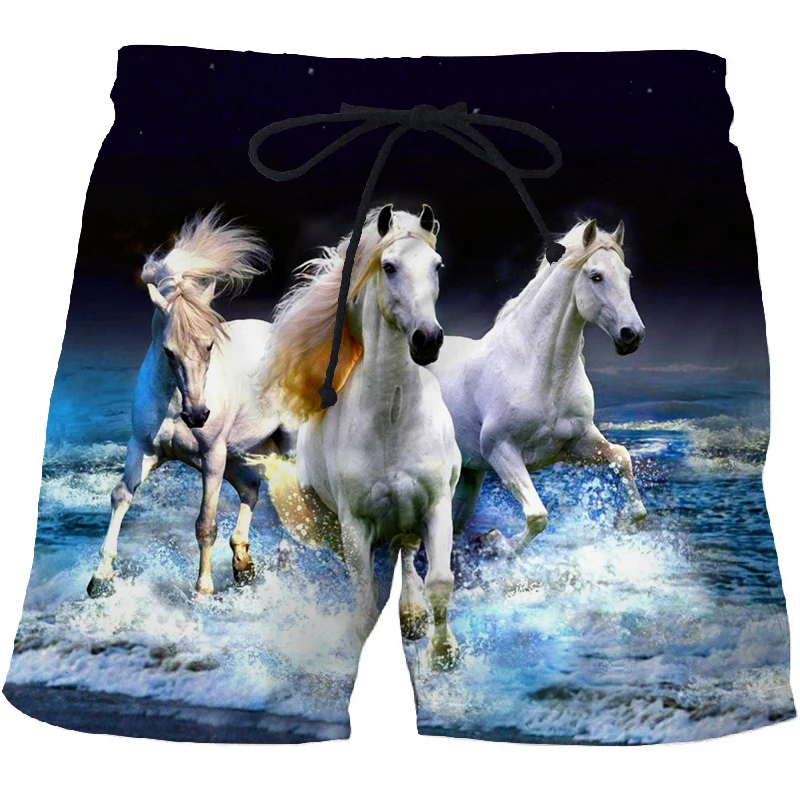 

Seaside Wolf Horse Men's Vacation Beach Shorts Surfing Board Shorts Swimwear Shorts Quick Dry Swimwear Swim Summer Sport Trunks