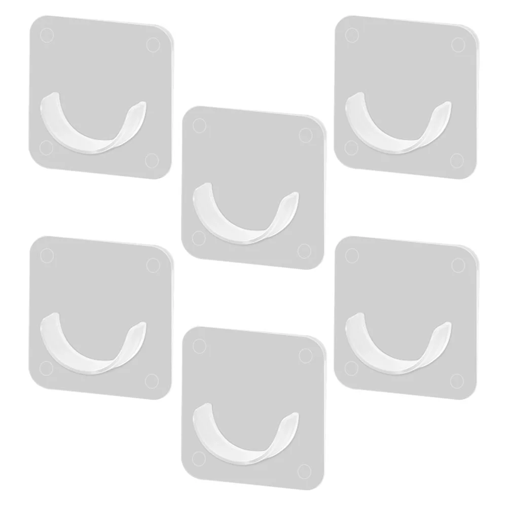 

6 Pcs Nail-Free Pole Bracket ABS Clothes Roman Window Shadess Retainers Home Supplies Curtain Holders Racks Hook Wall