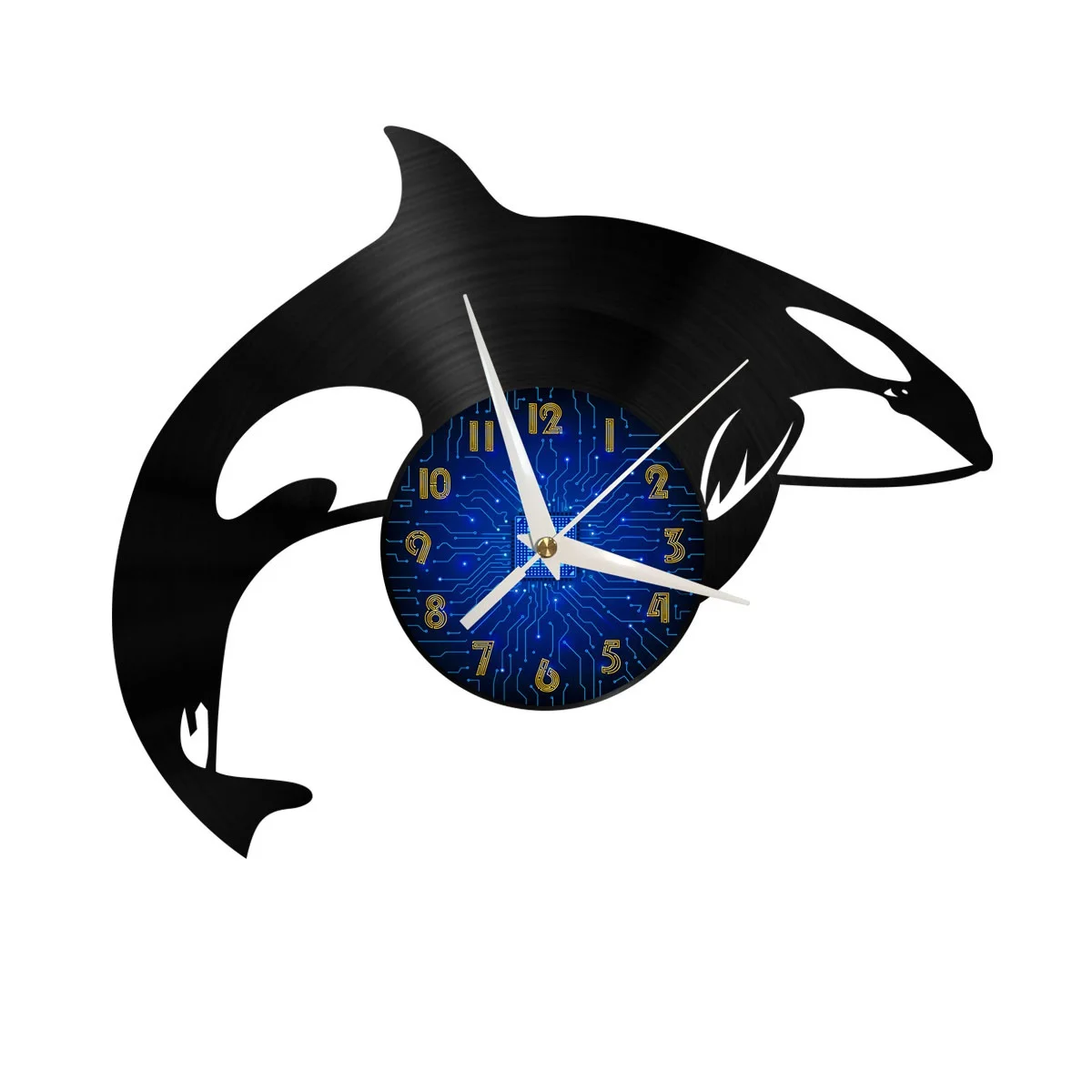 

Dolphin 2 Vinyl Wall Clock, Vinyl Record Clock Wall Art Silent & Non-ticking