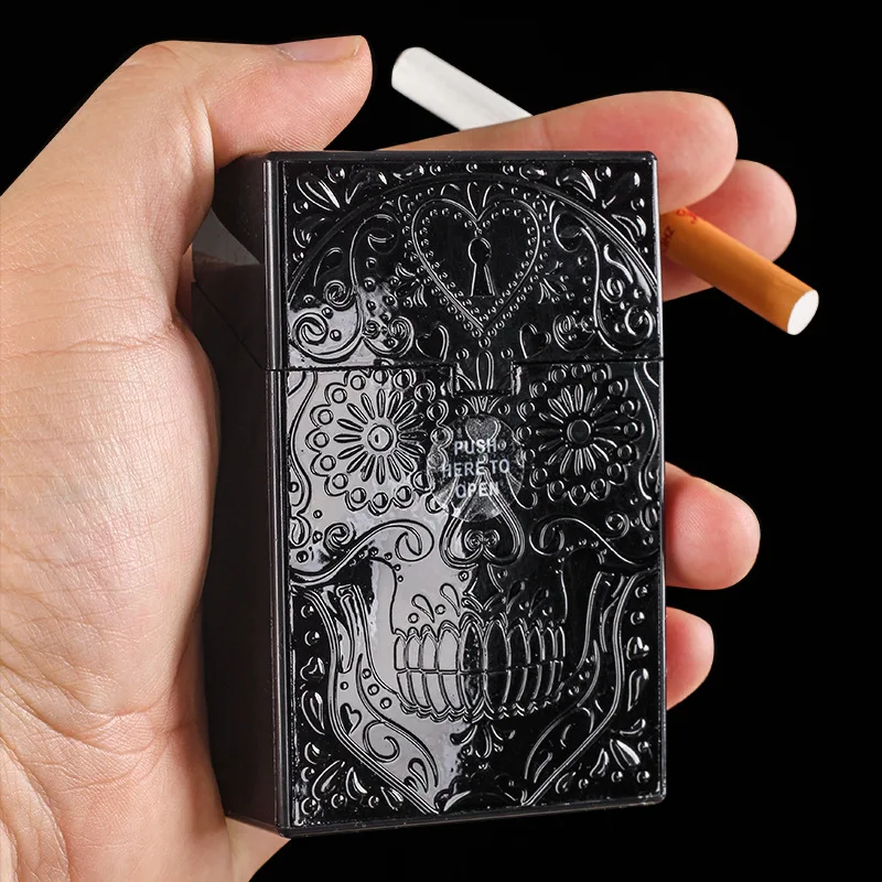 Коробка для сигарет в виде сердца черепа пластиковая Толстая 20 штук Мужская