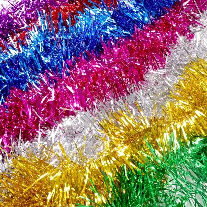 10/1PCS Colorful Christmas Ribbon Garland Xmas Tree Wrapping Tinsel Ribbons DIY Bar Wedding New Year Party Home Decor