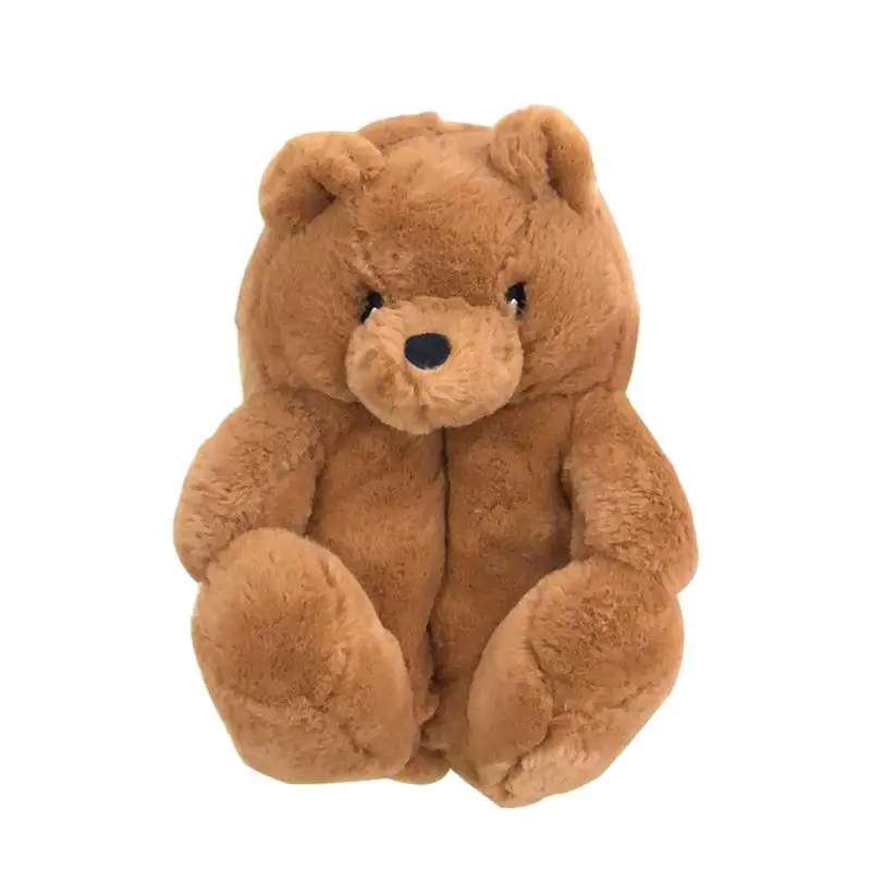 

Симпатичные Тапочки мишки тедди, женские домашние туфли для девочек, пушистые зимние теплые тапочки, мультяшная хлопковая обувь для дома, р...