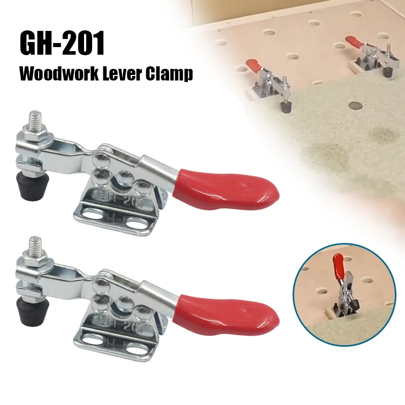 

GH-201 Woodwork Lever Clamp Horizontal Toggle Clamp Quick-Release Workbench Clamping 27KG Clamps For Woodworking Carpentry Tools