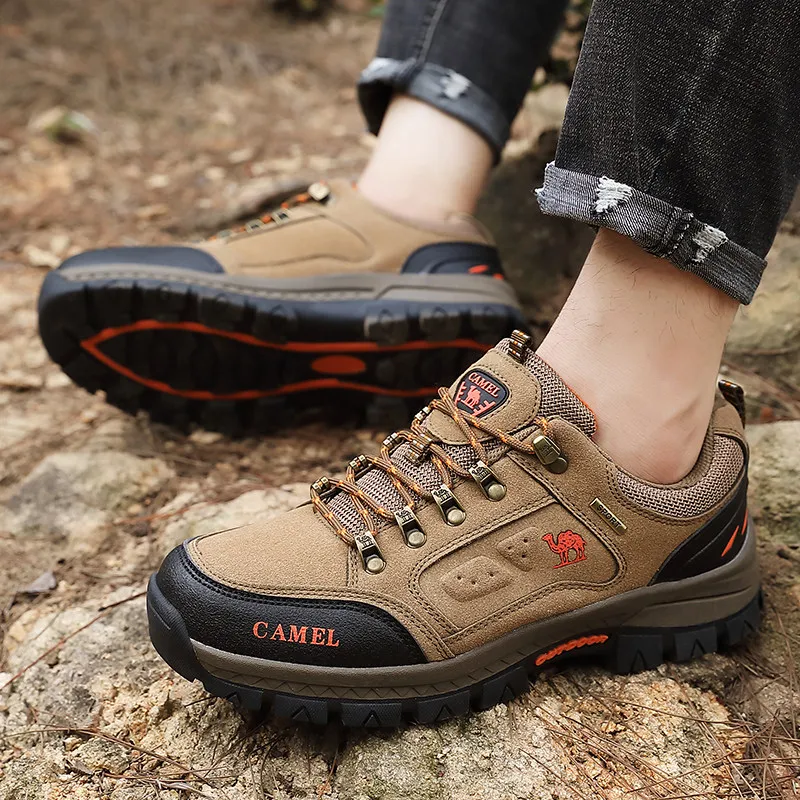 Hot Sale Black Men Hiking Shoes Mountain Trekking Sneakers Men Outdoor Non-slip Rock Climbing Shoes zapatillas trekking hombre