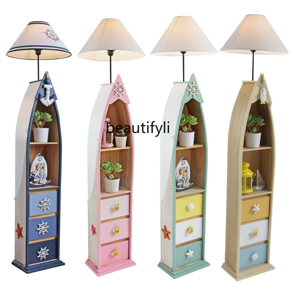 

Yj Средиземноморский напольный светильник лодочного типа из массива дерева креативная прикроватная лампа прикроватный столик без строб