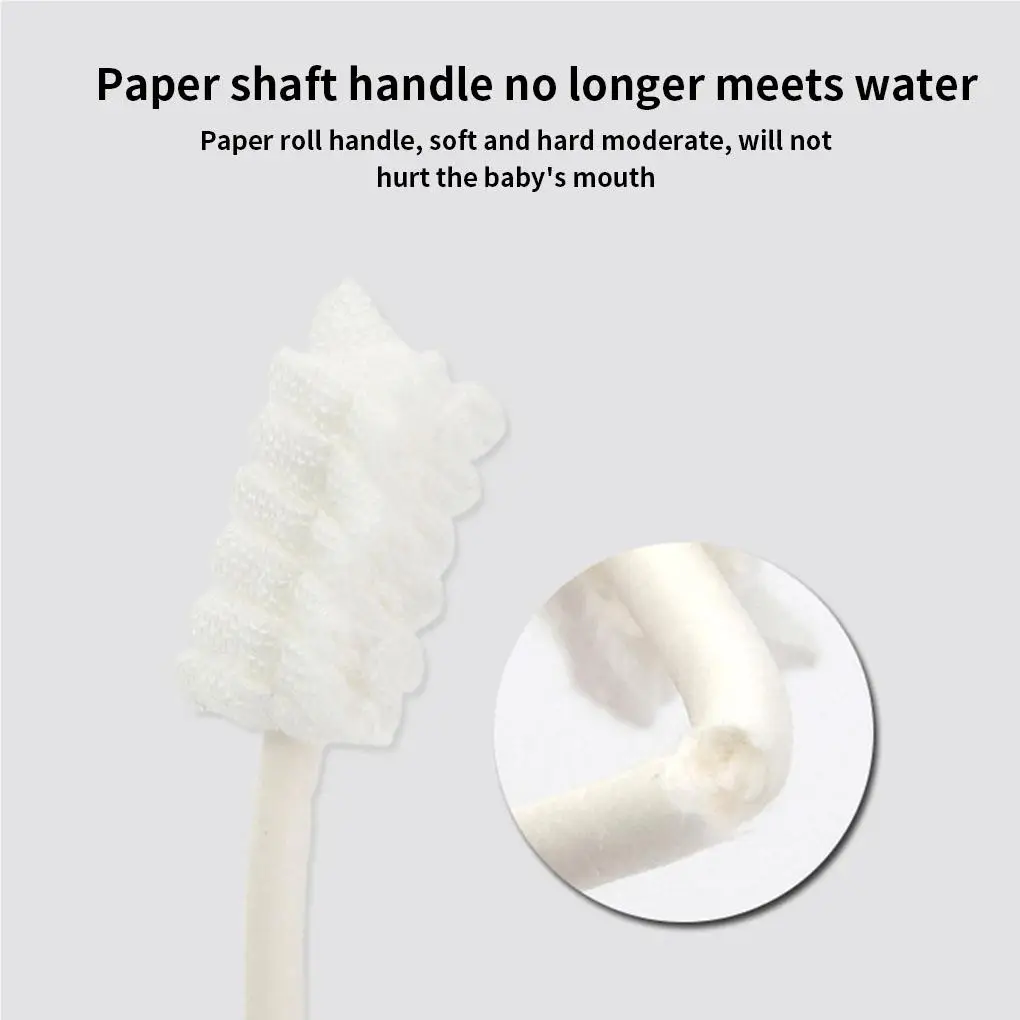 

2020 New Safe Baby Toothbrush Baby Tongue Cleaner 30PCS Disposable Gauze Toothbrush Infant Oral Cleaning Stick Dental Care