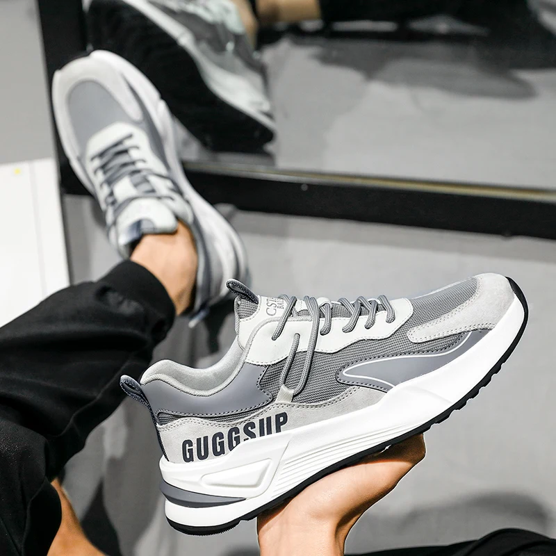 

Men's Sports Shoes Spring Mesh Breathable Flying Woven All-match Running Shoes Flat Wear-resistant Tenis Masculino Walking Shoes
