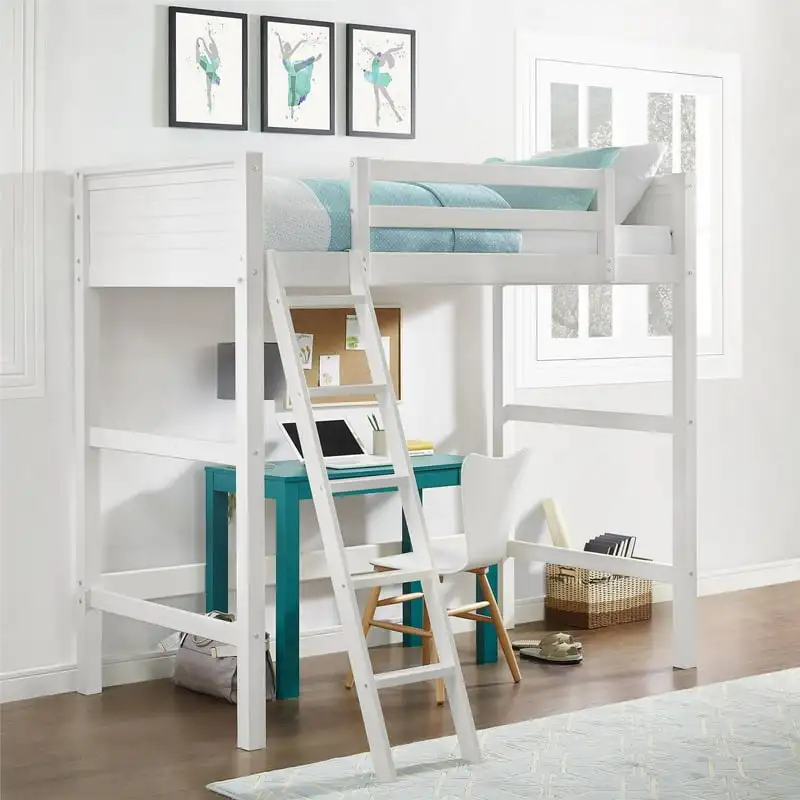 

Twin Loft Bed with Ladder, White