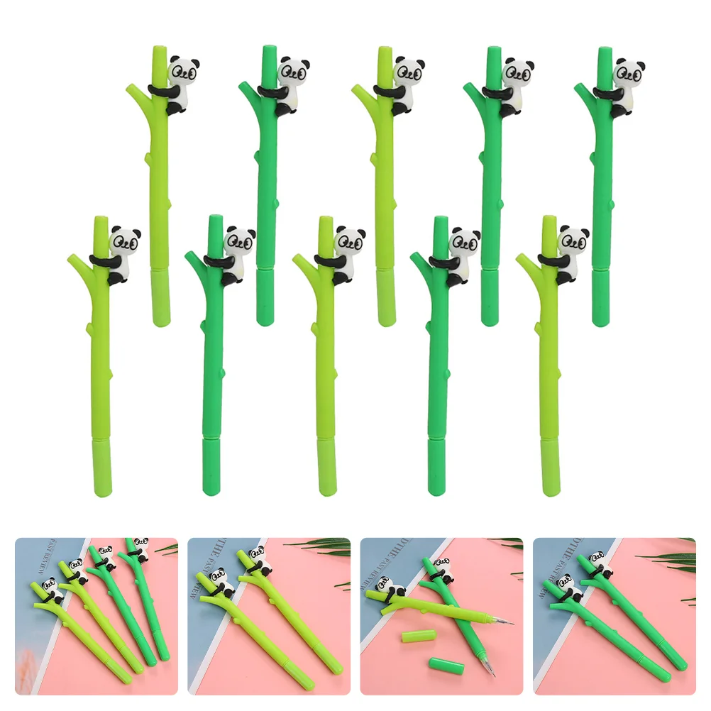 

10 Pcs Panda Gel Pen Prizes Kids Portable Pens Ball Cartoon Liquid Designed Plastic Students Stationery Multipurpose Ballpoint