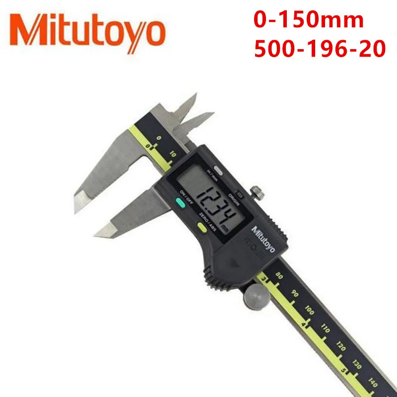 

Mitutoyo Caliper Absolute 500-196-20 Digital Calipers Stainless Steel Inch/Metric 6" 0-150mm Range -0.001" Accuracy 0.0005"