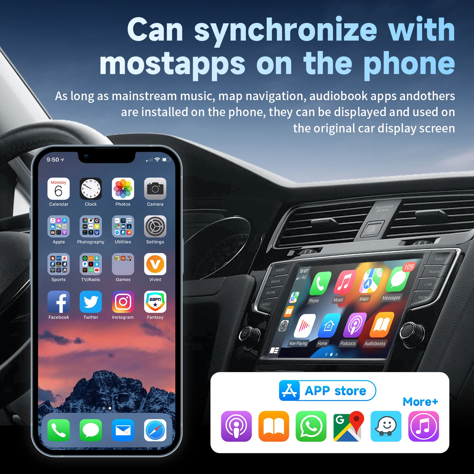 Беспроводной адаптер Carplay для Android iPhone Auto 2 в 1 проводный к беспроводному разъему AI