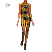 fashion 100 cotton african print dresses for women bazin riche knee length straight sleeveless dresses african clothing wy259