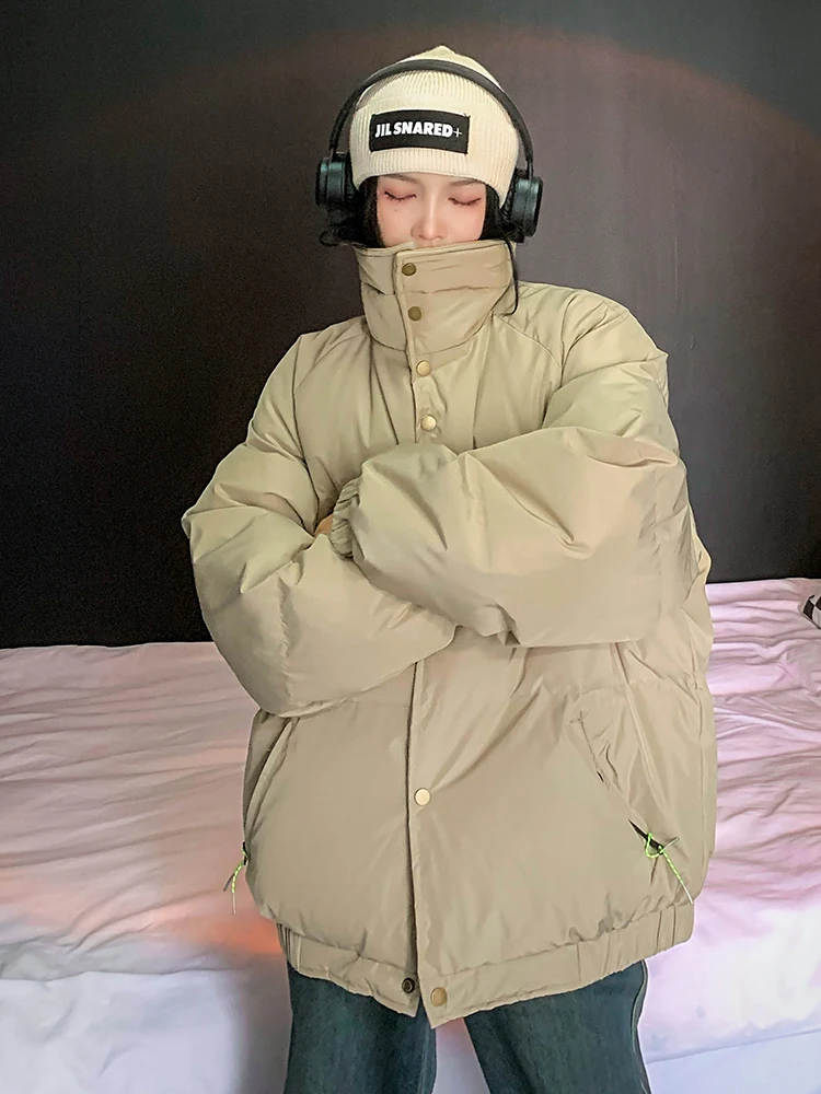 2024 зимняя женская винтажная куртка в стиле Харадзюку стеганая большого размера