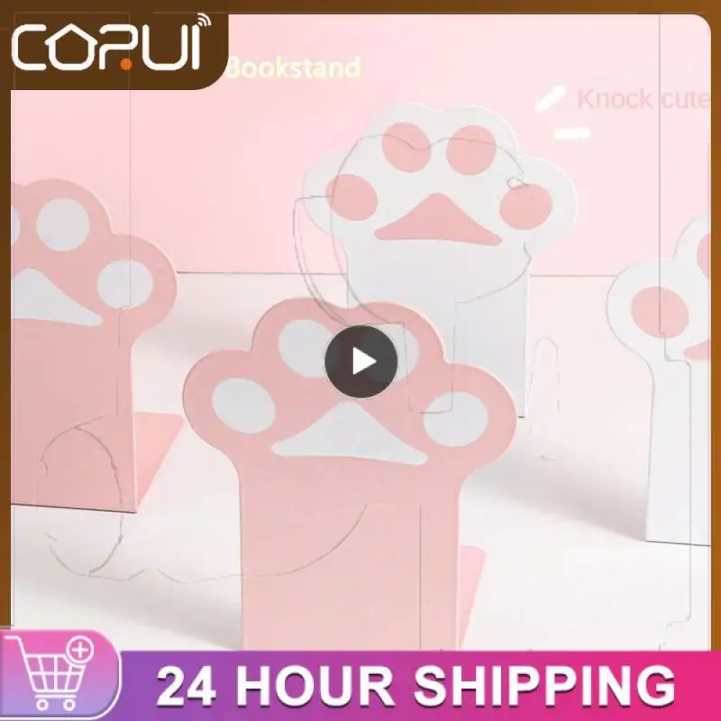

Metal Desktop Supplies Bookcase Bookshelf Cute Book Support Multifunction Super Load-bearing Durable Cartoon Baffle Cat Paw